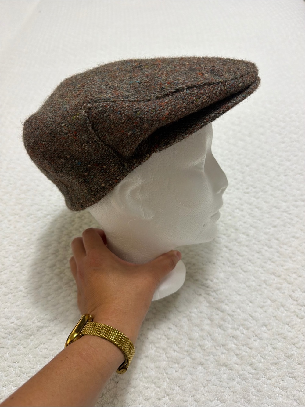 Hats Of Ireland Castlebar 100% Pure Wool Donegal Tweed Newsboy Cap 7 3/8